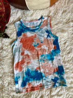 $1 ADD ON - Kids Tie-Dye Tank Top - Blue & Orange